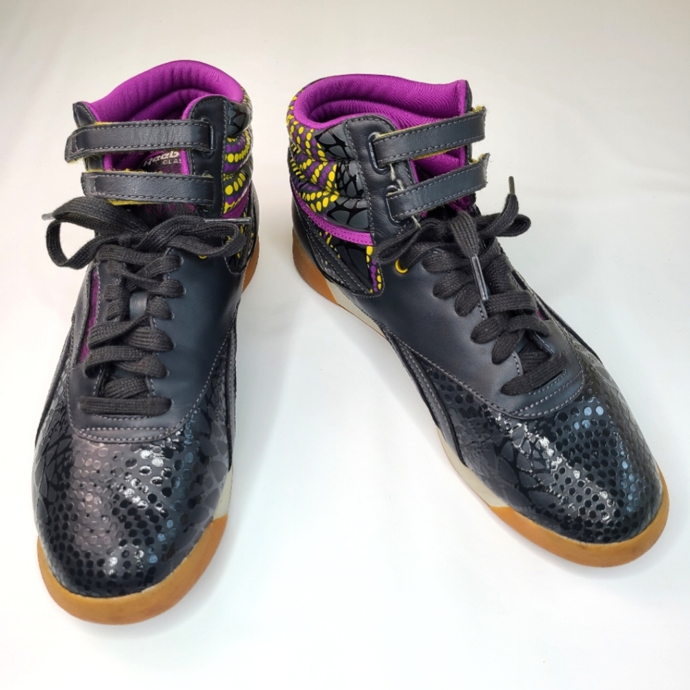 Reebox Classic Women's Freestyle Alicia Keys Black High Top Sneaker's Size 8.5